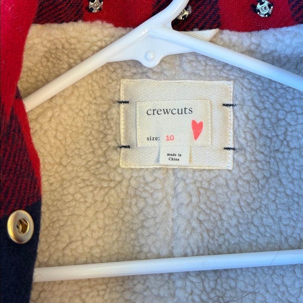 Crewcuts Red and navy Checkered Pea Coat - Picture 4 of 5